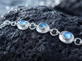 Sterling Silver Handmade Natural Aquamarine Bracelet Birthday Gift