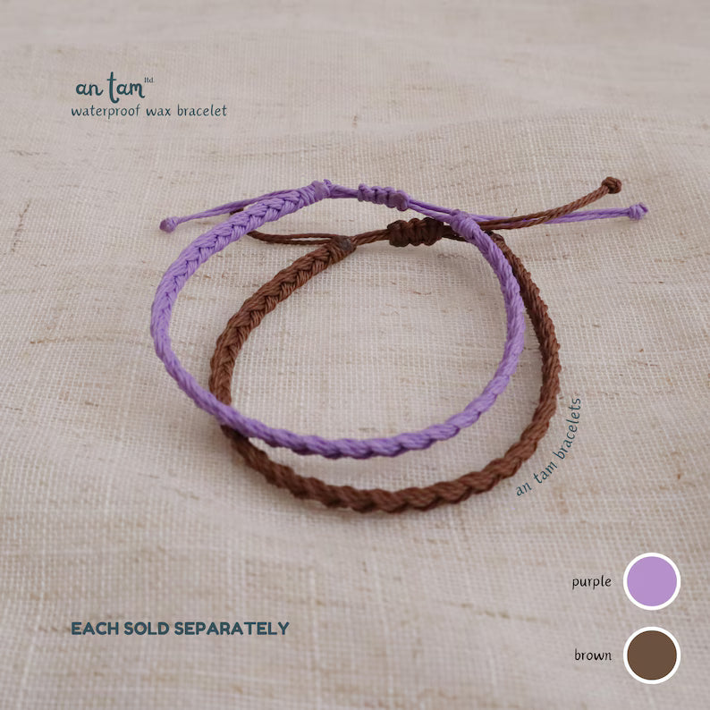 Adjustable Wax Cord Bracelet  Braided Bracelet  Festival Unisex Bracelet Friendship Bracelet