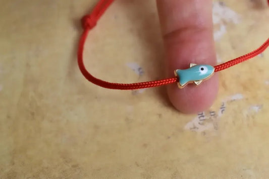 adjustable cord bracelet floating twin fish - Spiritual gift